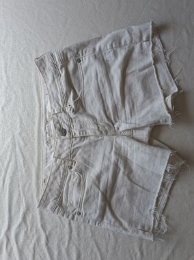 American Eagle Outfitters White Frayed Denim Shorts